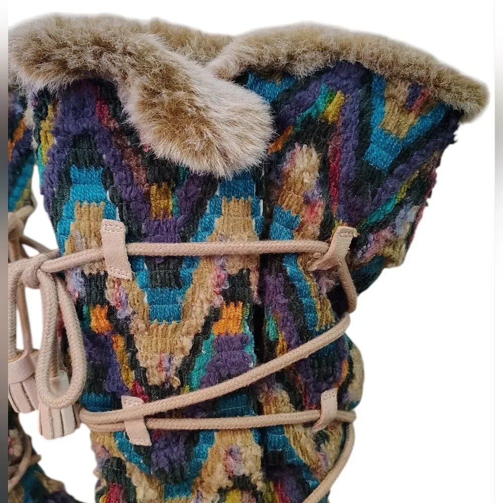Sam Elderman Fur Lined Suede Boho Boots